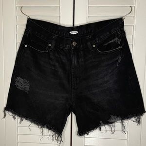 Old Navy | Black High-Waisted Ripped Jean Shorts